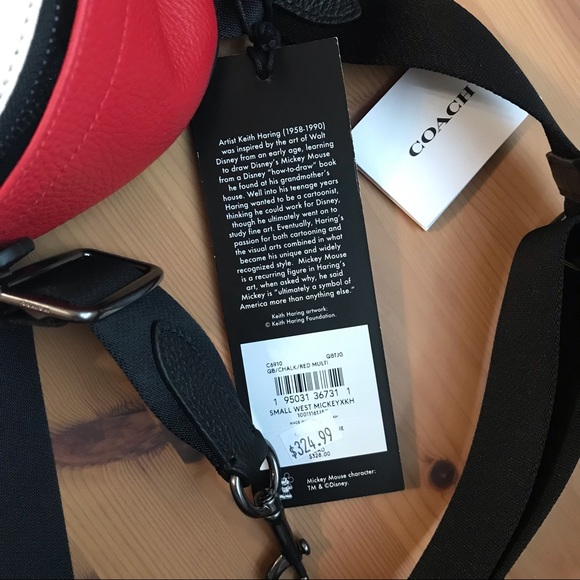 ❤️🐭 Coach Disney Mickey Mouse X Keith Haring Small West Backpack Crossbody - Picture 11 of 11